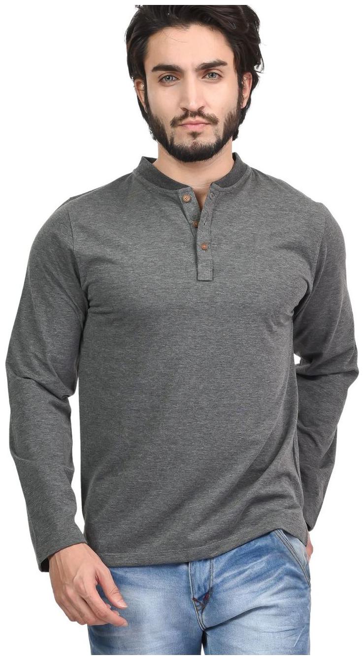 

Kalt Men Grey Regular fit Cotton Blend Henley neck T-Shirt - Pack Of 1