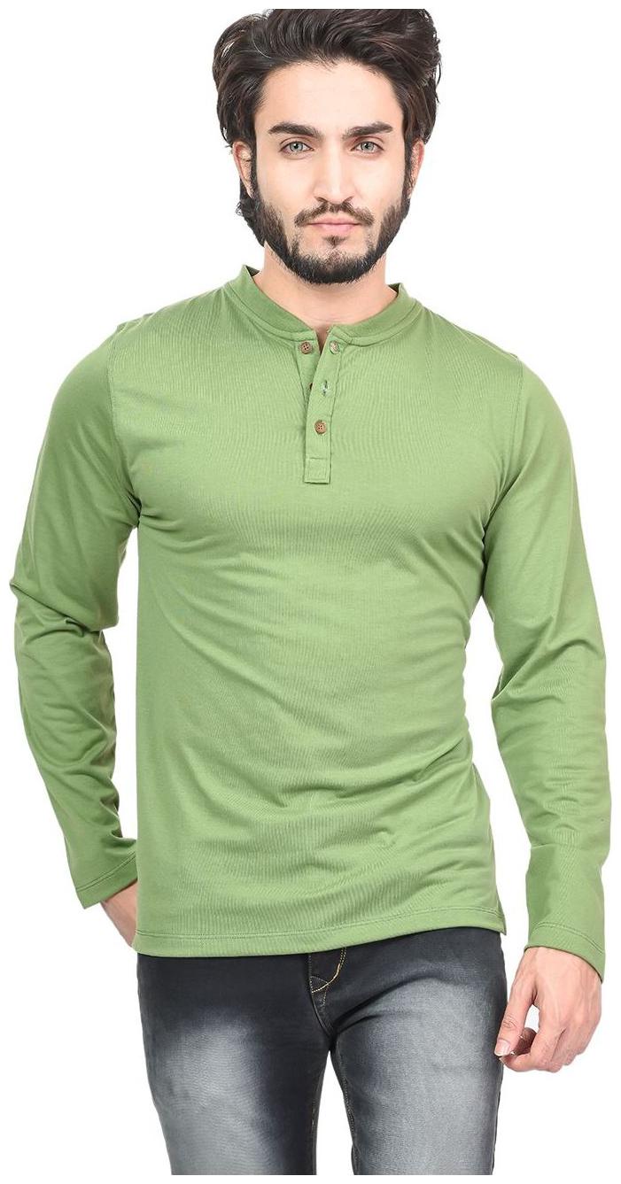 

Kalt Men Green Regular fit Cotton Blend Henley neck T-Shirt - Pack Of 1