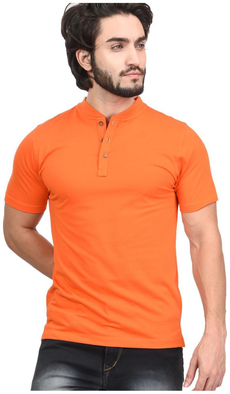 

Kalt Men Orange Regular fit Cotton Henley neck T-Shirt - Pack Of 1