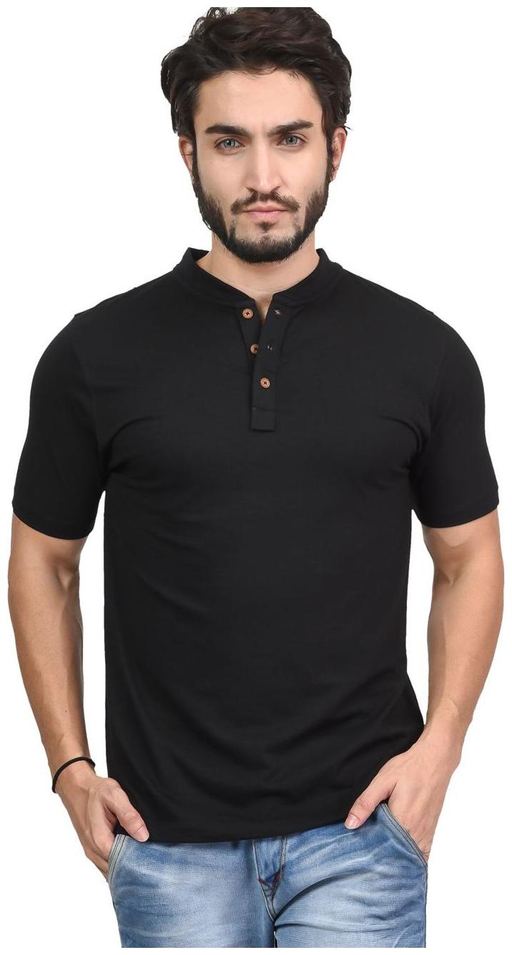

Kalt Men Black Regular fit Cotton Henley neck T-Shirt - Pack Of 1