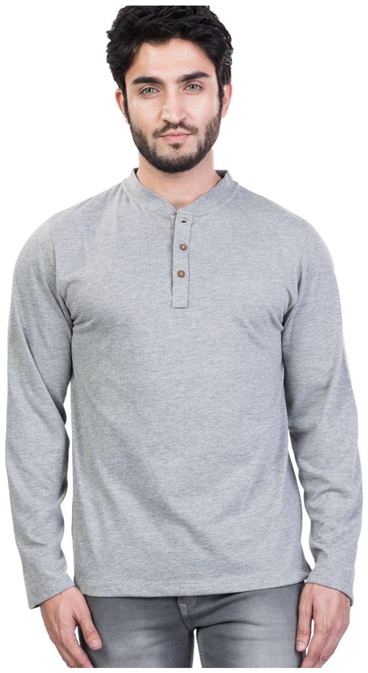 

Kalt Men Grey Regular fit Cotton Blend Henley neck T-Shirt - Pack Of 1