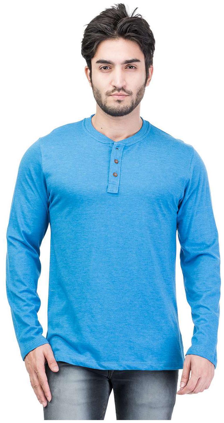 

Kalt Men Blue Regular fit Cotton Blend Henley neck T-Shirt - Pack Of 1