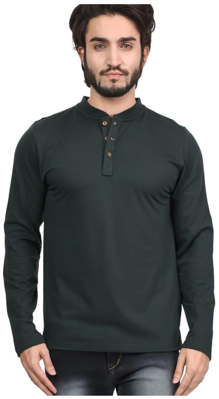 

Kalt Men Green Regular fit Cotton Blend Henley neck T-Shirt - Pack Of 1