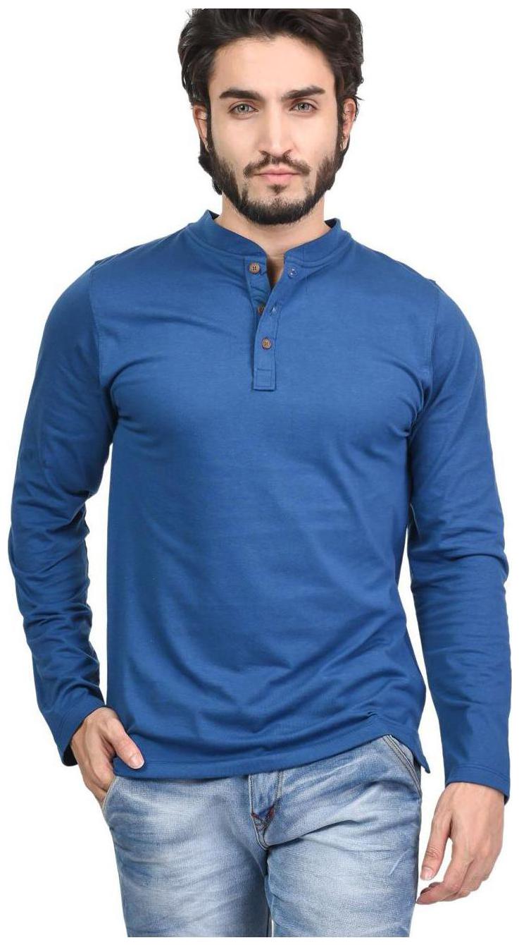 

Kalt Men Blue Regular fit Cotton Blend Henley neck T-Shirt - Pack Of 1
