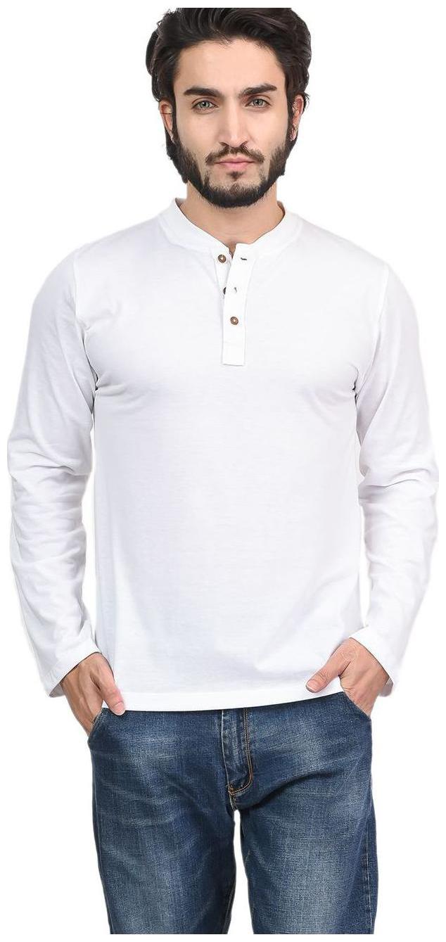 

Kalt Men White Regular fit Cotton Blend Henley neck T-Shirt - Pack Of 1