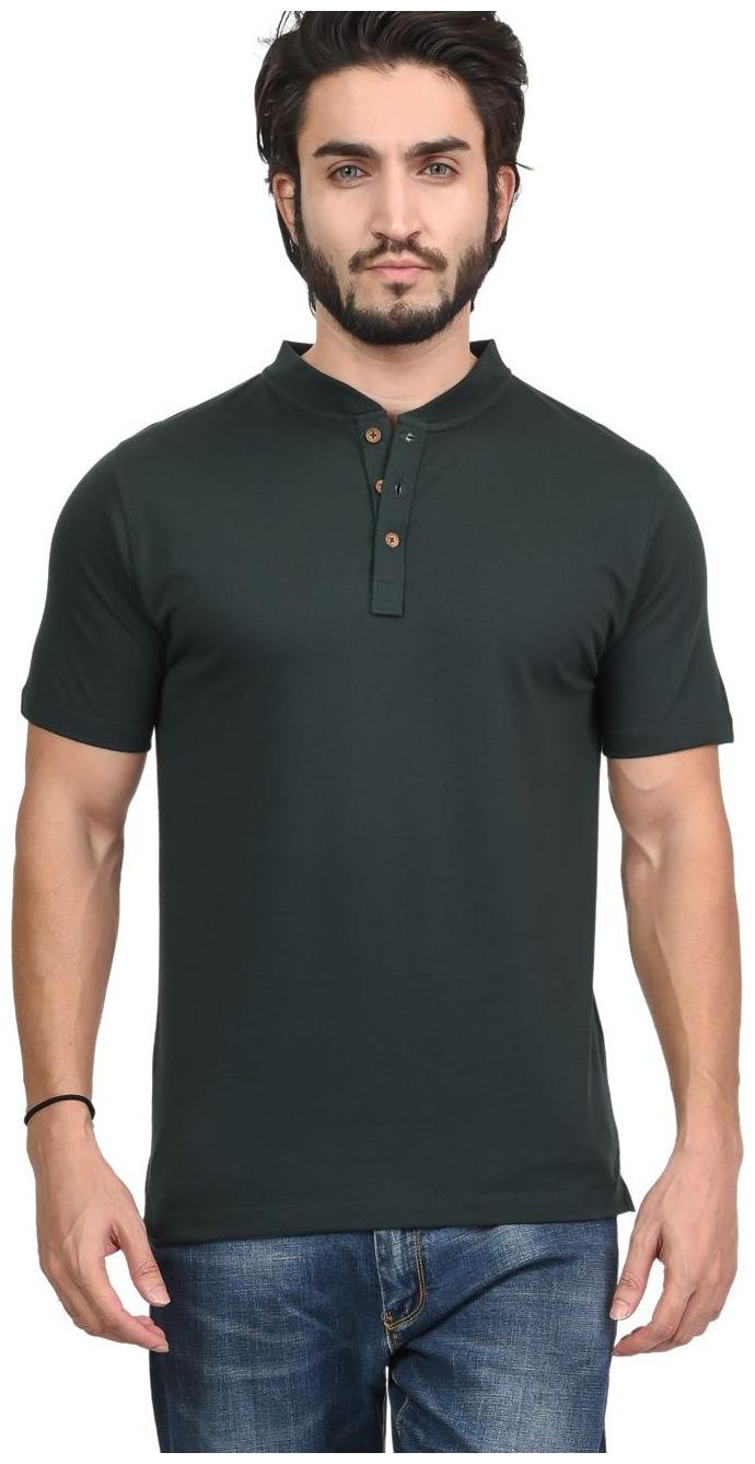 

Kalt Men Green Regular fit Cotton Henley neck T-Shirt - Pack Of 1