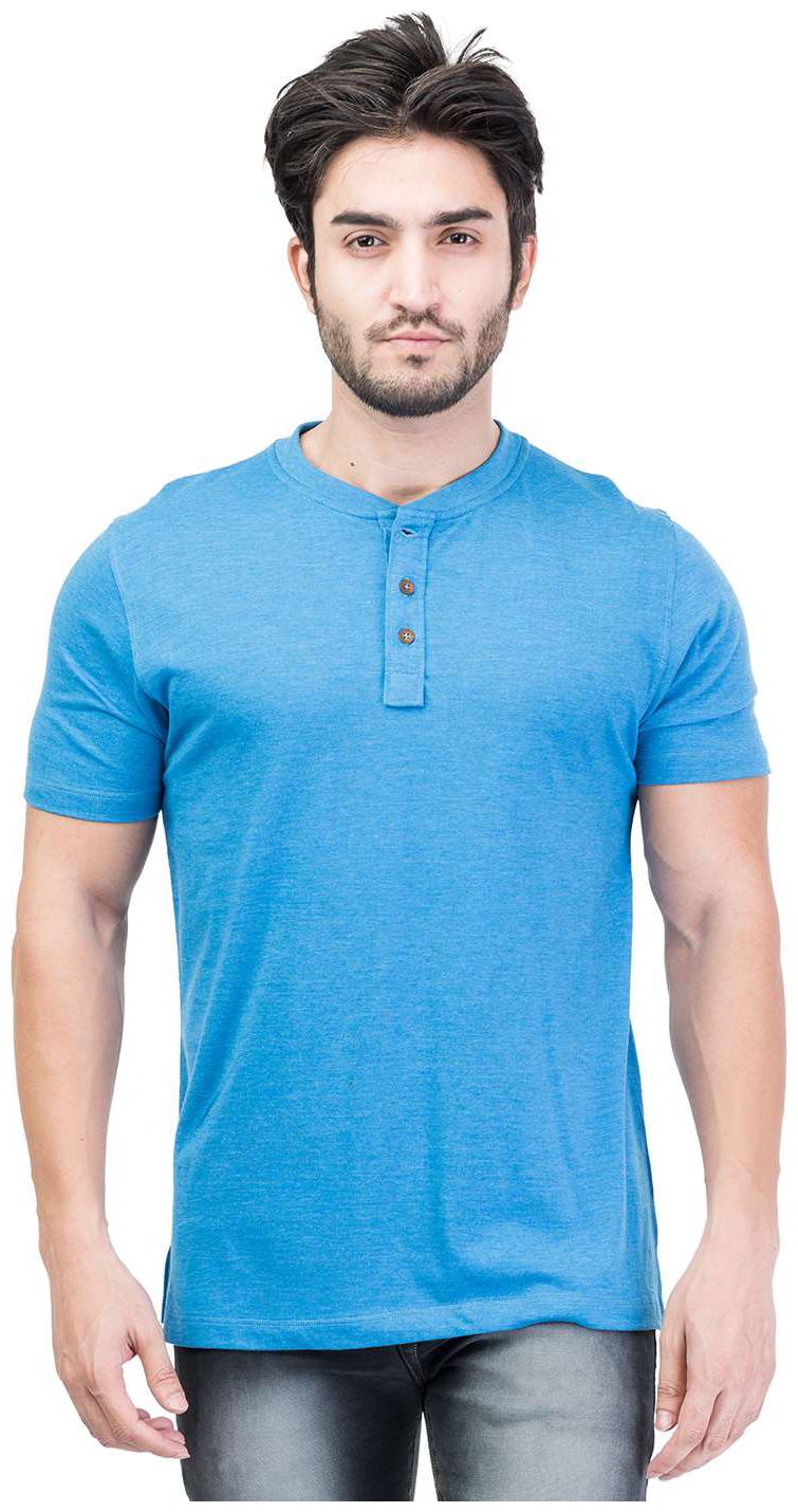 

Kalt Men Blue Regular fit Cotton Blend V neck T-Shirt - Pack Of 1
