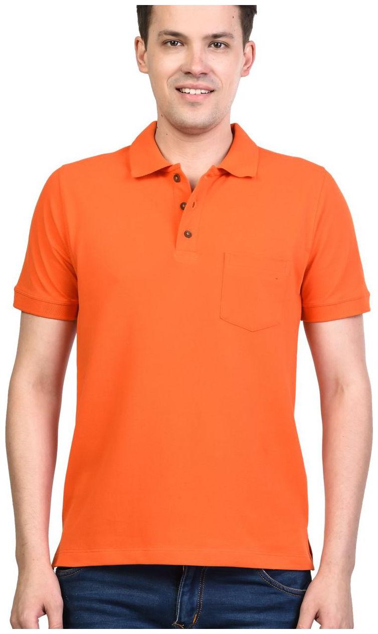 

Kalt Men Orange Regular fit Cotton Blend Polo collar T-Shirt - Pack Of 1