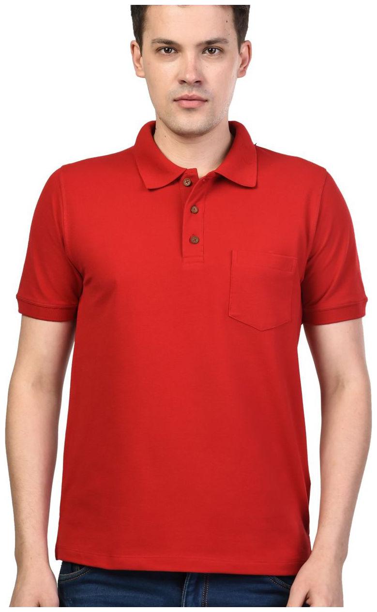 

Kalt Men Red Regular fit Cotton Blend Polo collar T-Shirt - Pack Of 1
