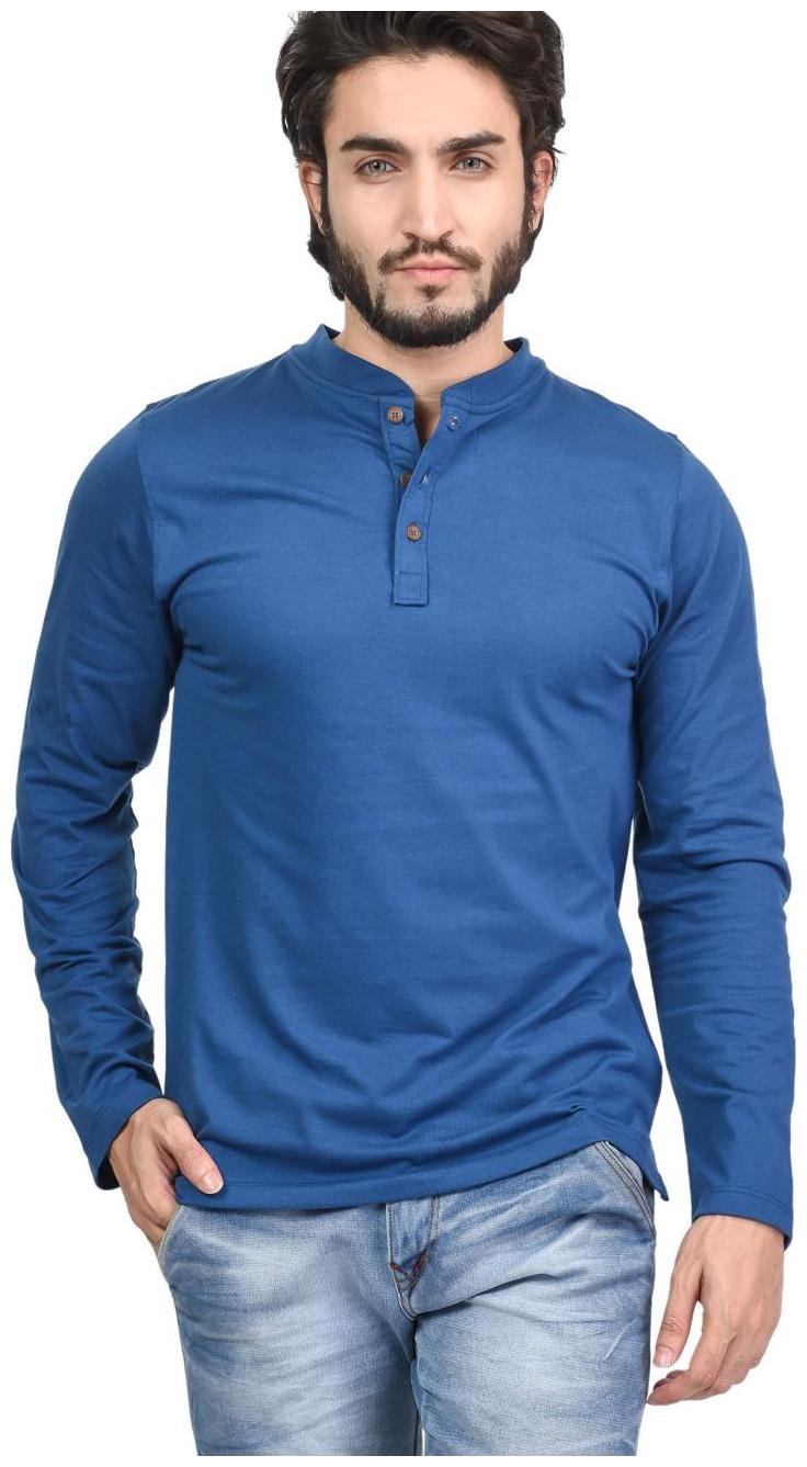 

Kalt Men Blue Regular fit Cotton Blend Henley neck T-Shirt - Pack Of 1