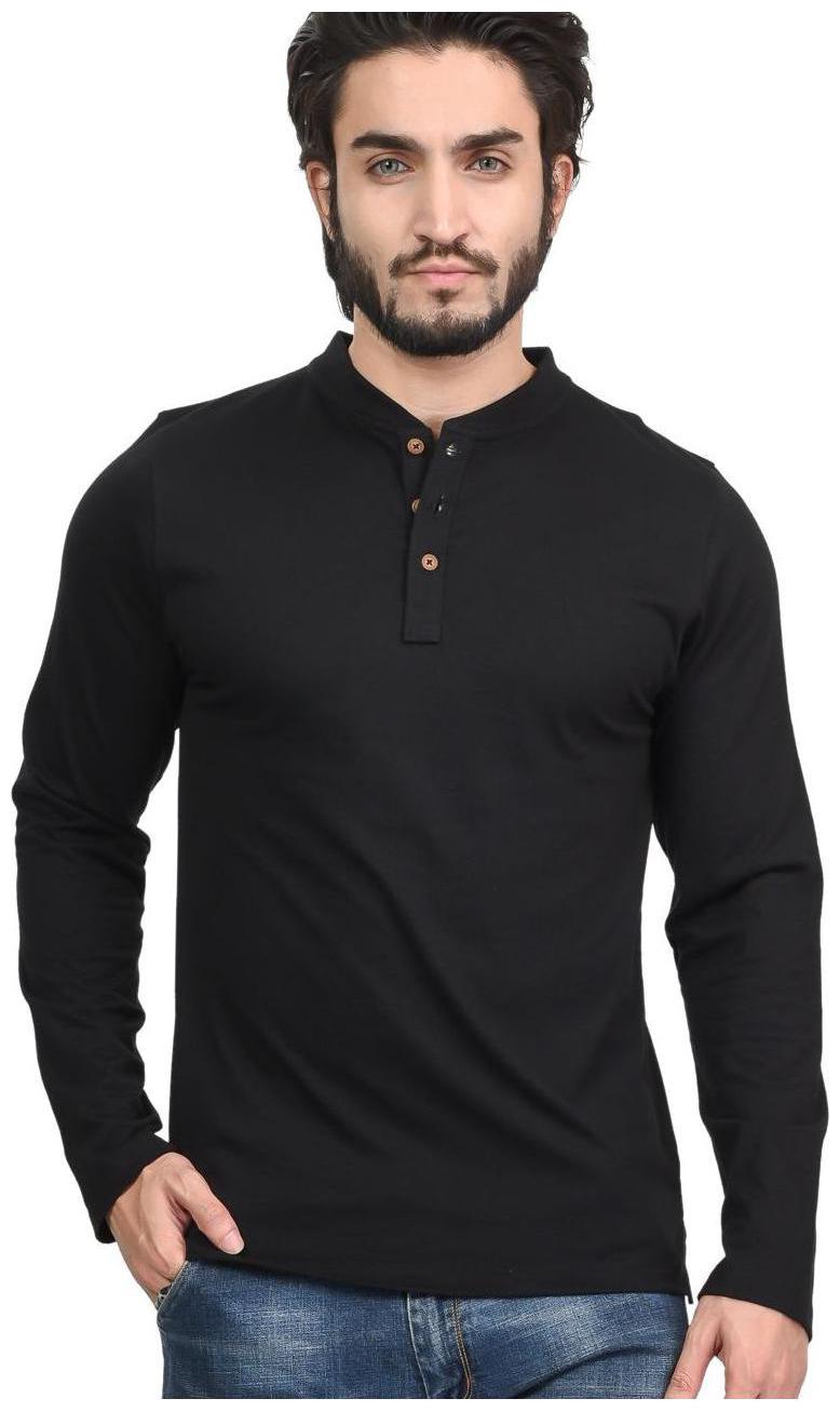 

Kalt Men Black Regular fit Cotton Blend Henley neck T-Shirt - Pack Of 1