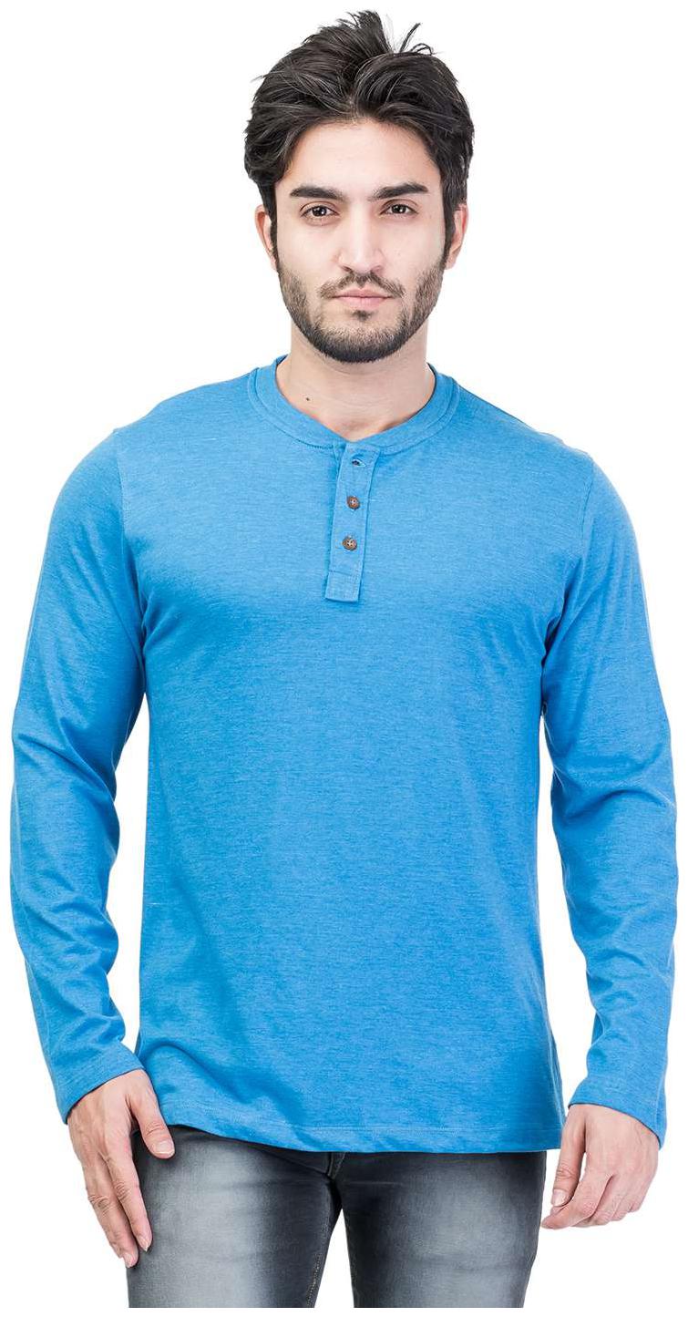 

Kalt Men Blue Regular fit Cotton Blend Henley neck T-Shirt - Pack Of 1