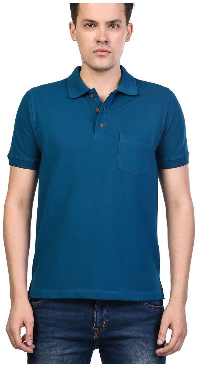 

Kalt Men Blue Regular fit Cotton Blend Polo collar T-Shirt - Pack Of 1