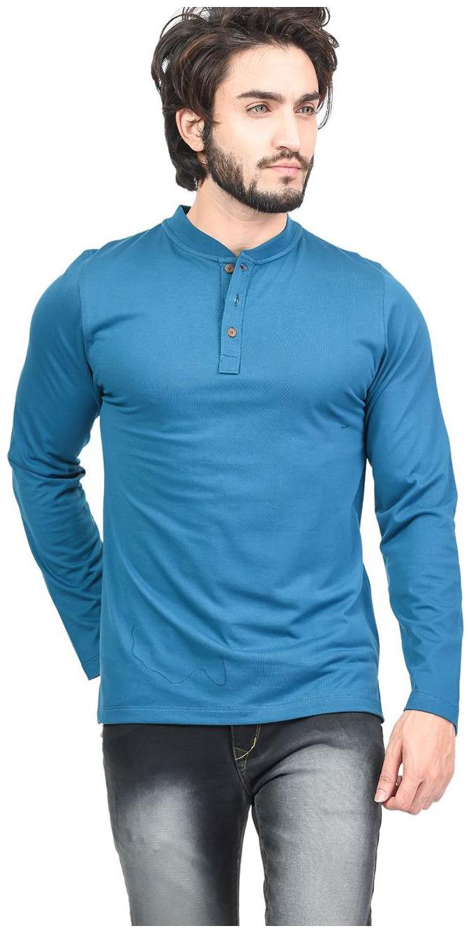 

Kalt Men Blue Regular fit Cotton Blend Henley neck T-Shirt - Pack Of 1