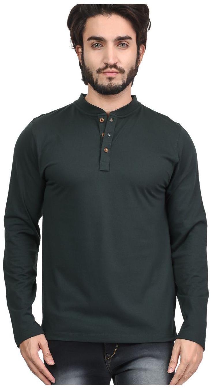 

Kalt Men Green Regular fit Cotton Blend Henley neck T-Shirt - Pack Of 1