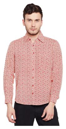 

Oxolloxo Men Orange Printed Regular Fit Casual Shirt