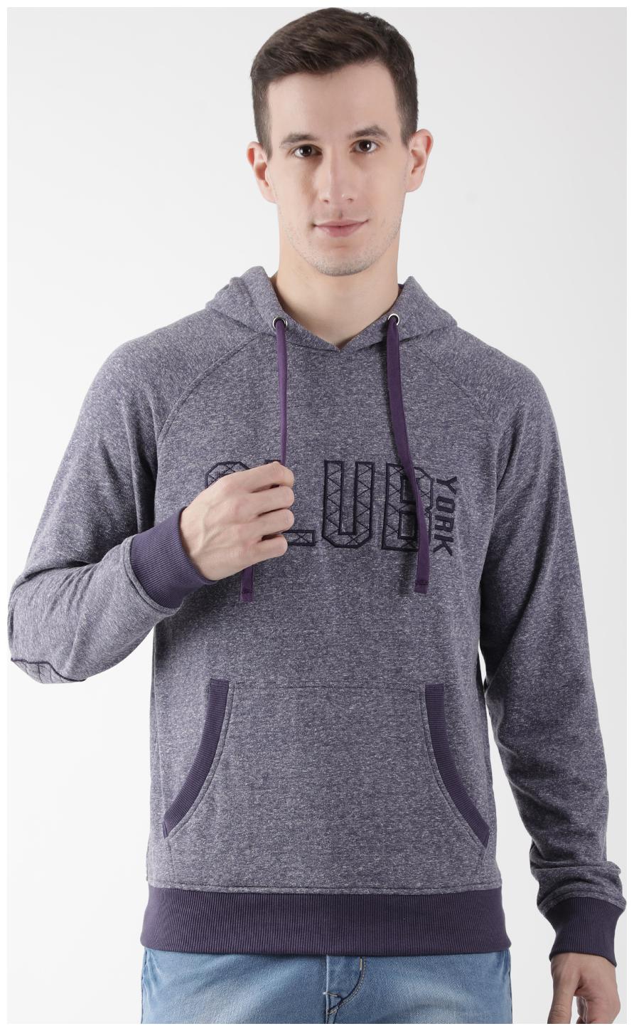 

CLUB YORK Men Purple Hooded Hoodie