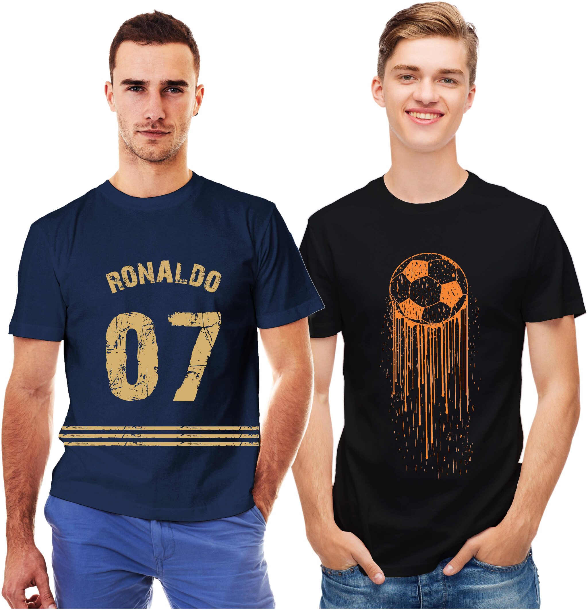 

UNIPLANET STORE Men Multi Regular fit Cotton Round neck T-Shirt - Pack Of 2