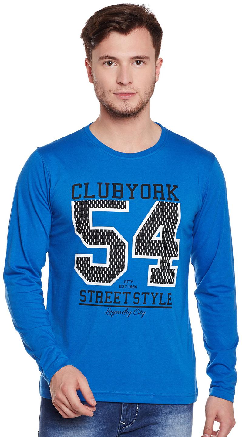 

Club York Men Blue Regular fit Cotton Round neck T-Shirt - Pack Of 1