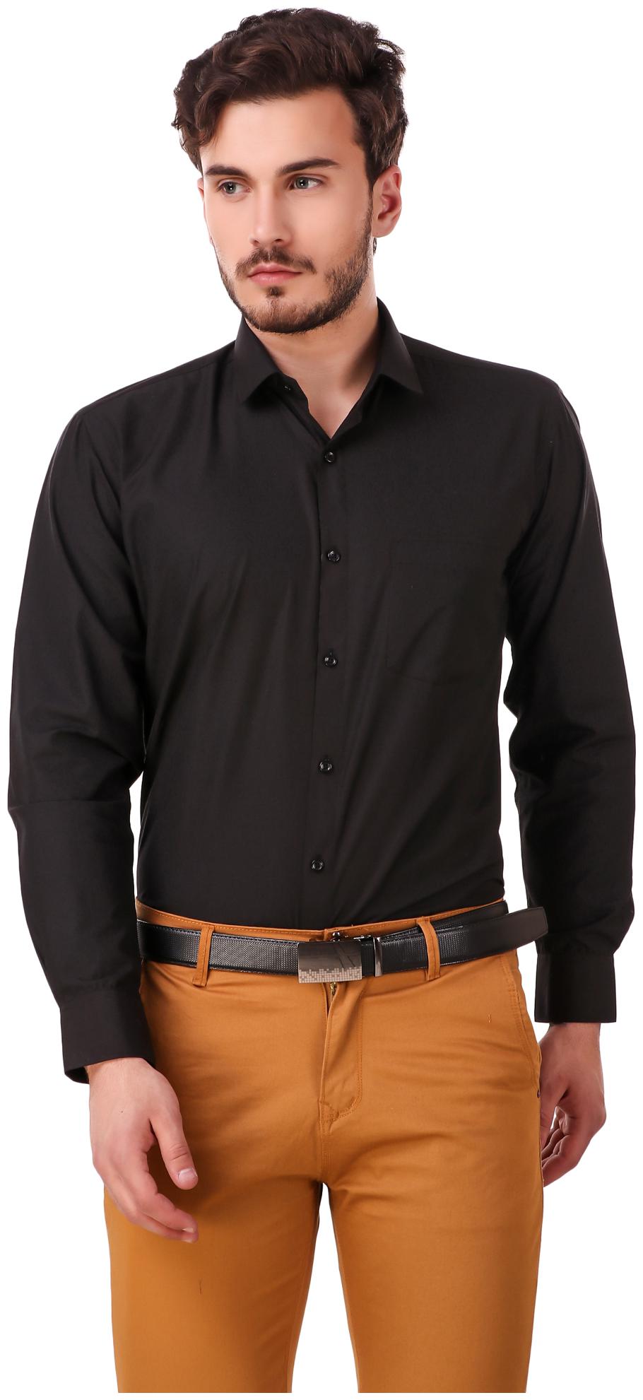 

CoTiTuD Men Regular fit Formal Shirt - Black