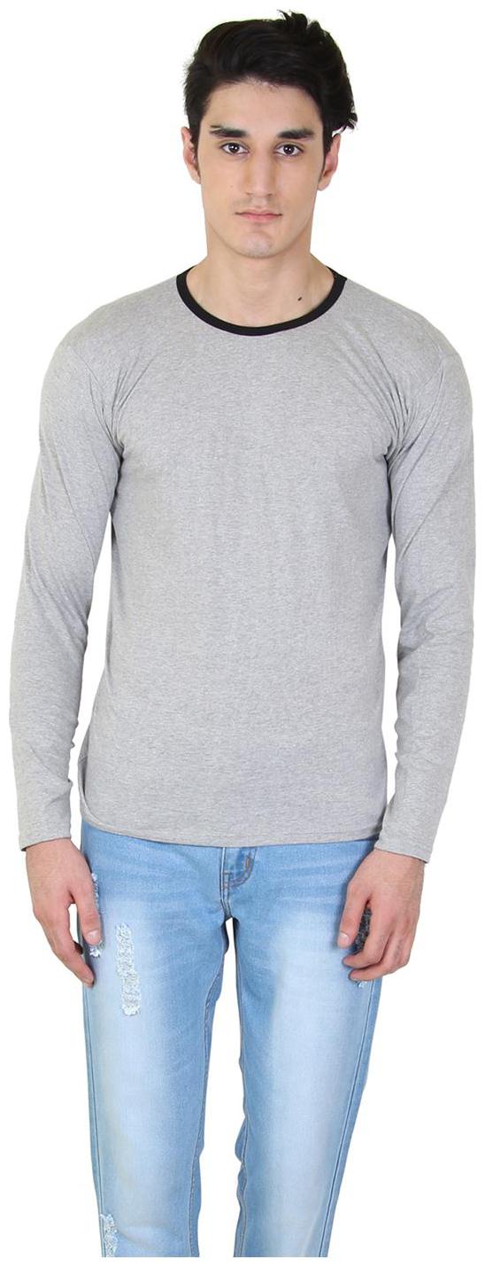 

Bi Fashion Men Grey Slim fit Cotton Round neck T-Shirt - Pack Of 1