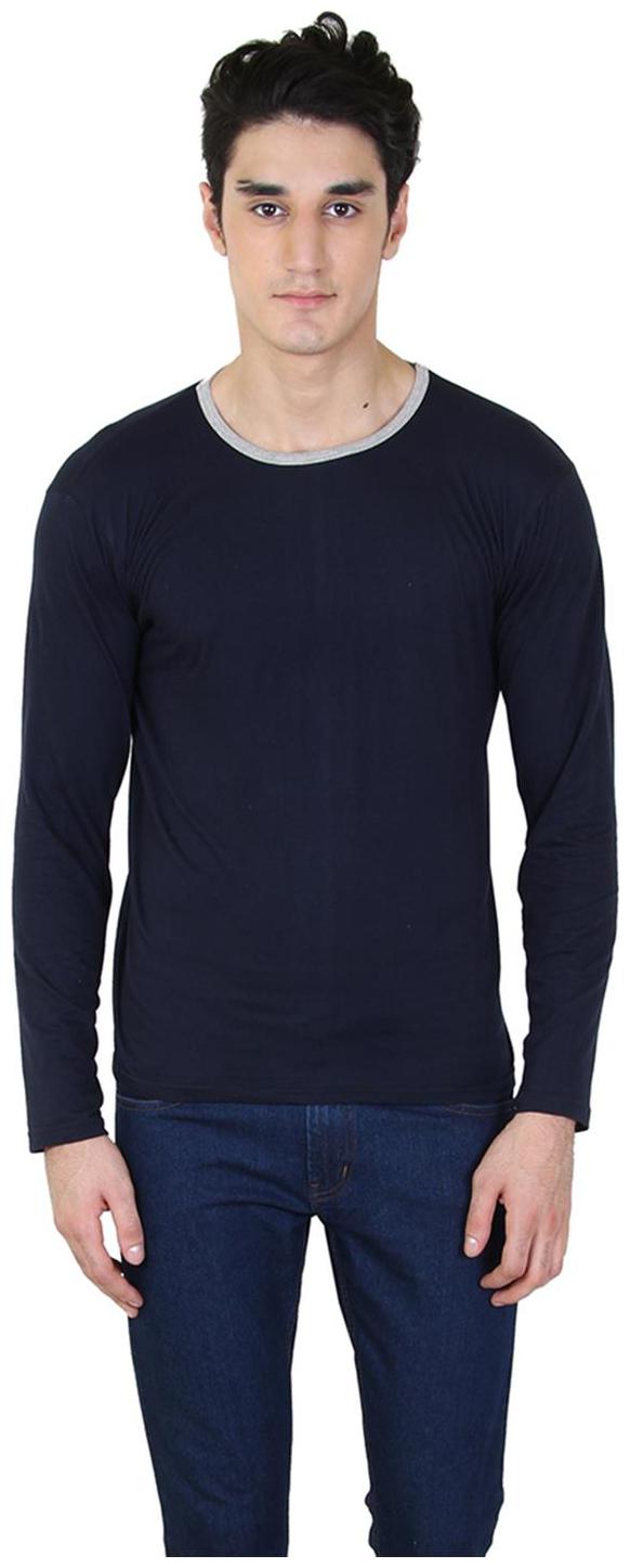 

Bi Fashion Men Navy blue Slim fit Cotton Round neck T-Shirt - Pack Of 1
