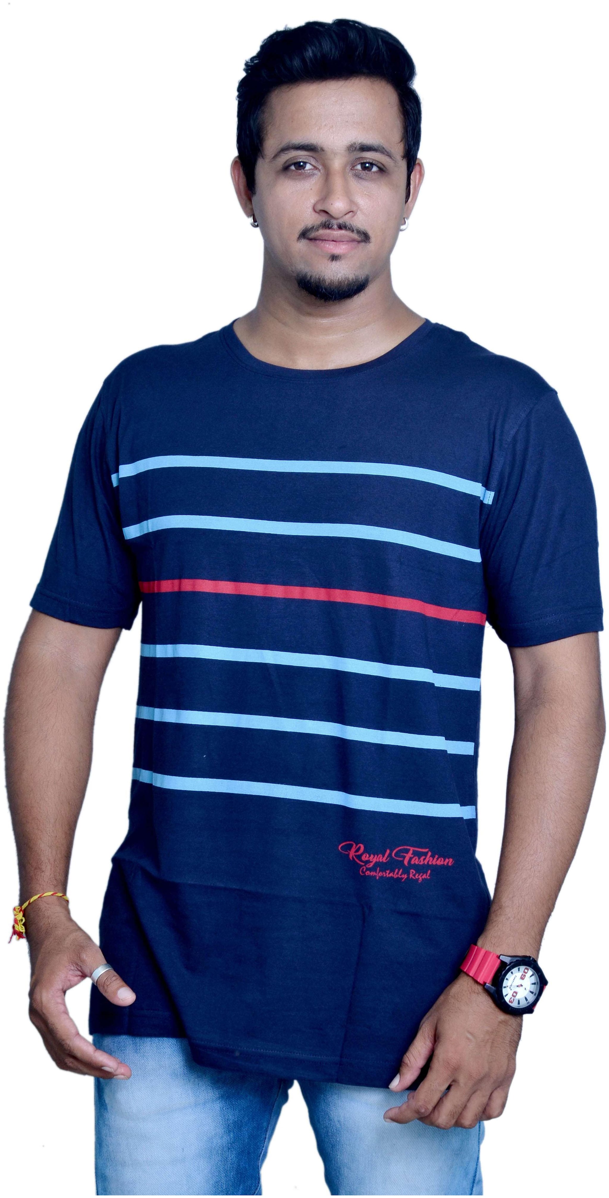 

Royal Fashion Men Multi Slim fit Cotton Round neck T-Shirt - Pack Of 1