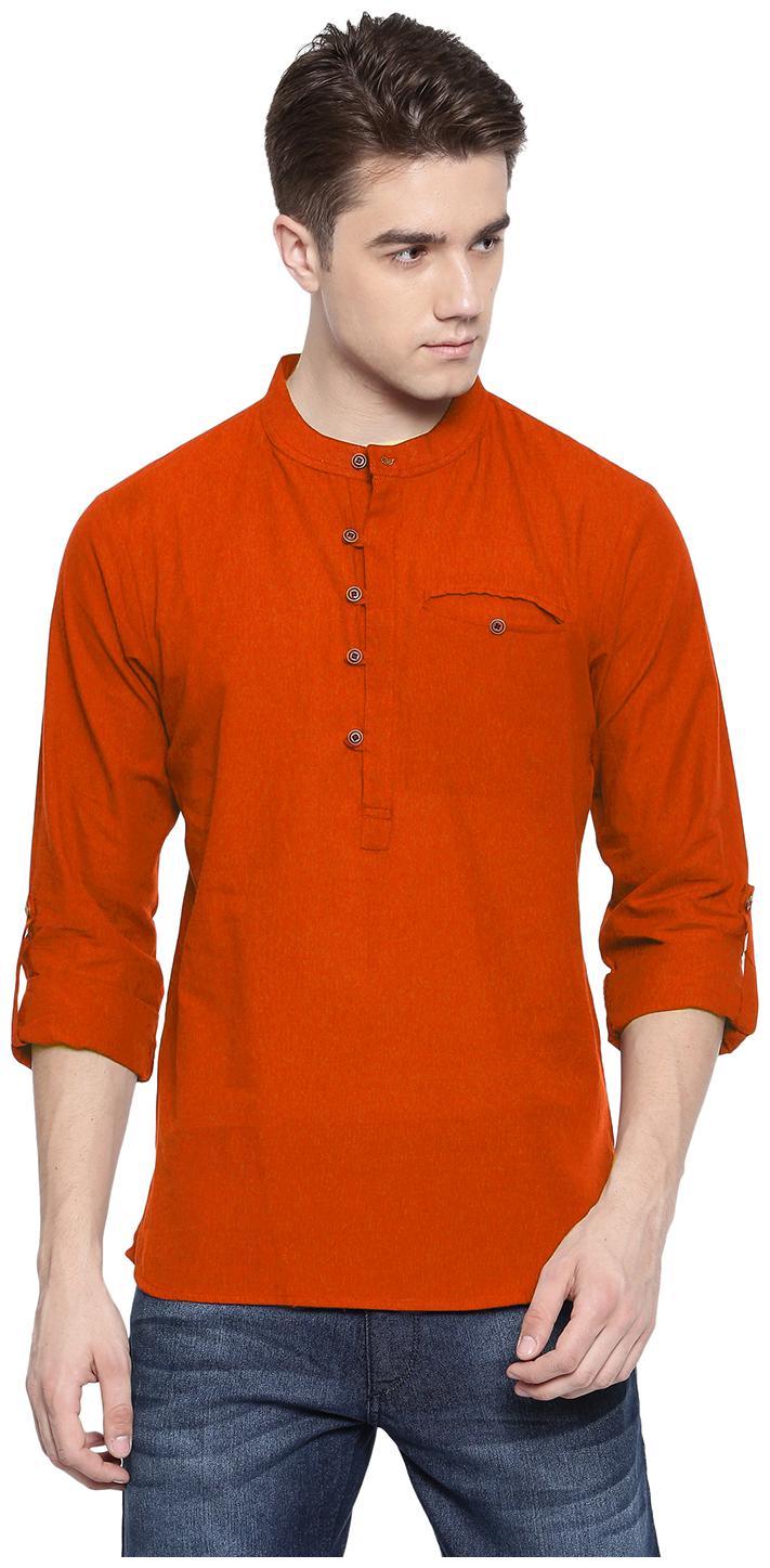 

Riders Men Orange Regular Fit Kurta