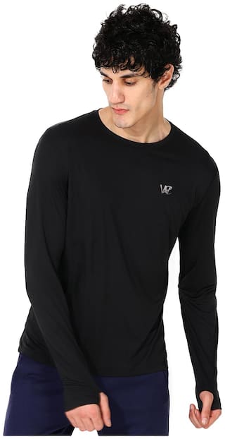 Buy Wc Right Men Black Body Fit Uv Protective Sports T Shirt