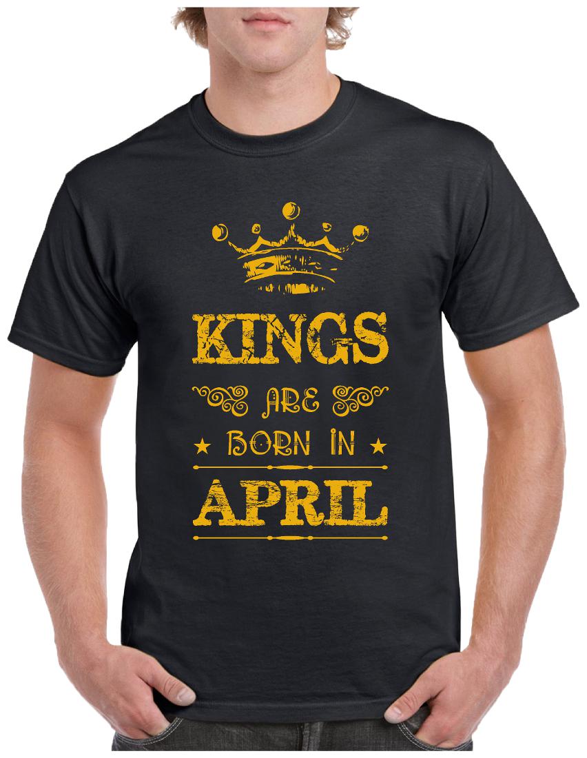 

Men s Kings Are Born In April Black T-shirt