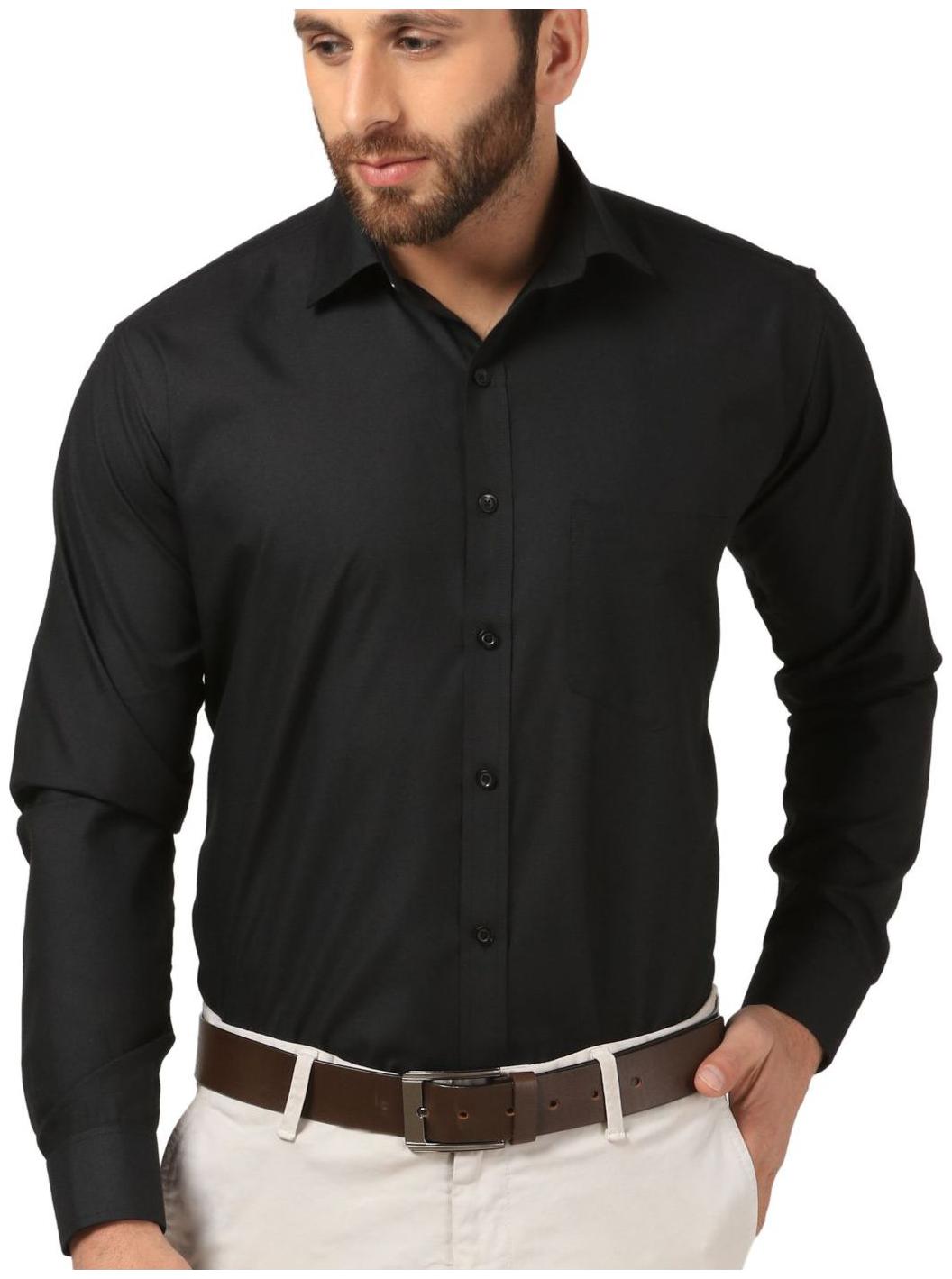

Mesh Men Slim fit Formal Shirt - Black