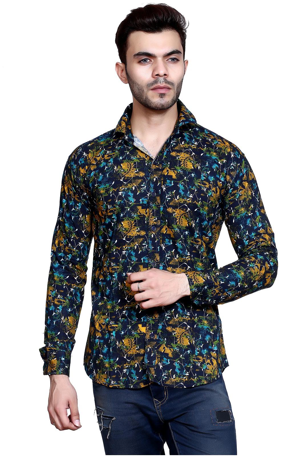

Mesh Men Yellow Solid Regular Fit Casual Shirt