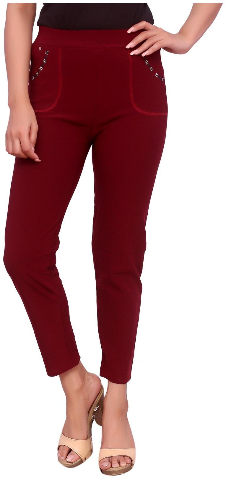 

Mesh Women Maroon Straight fit Jegging
