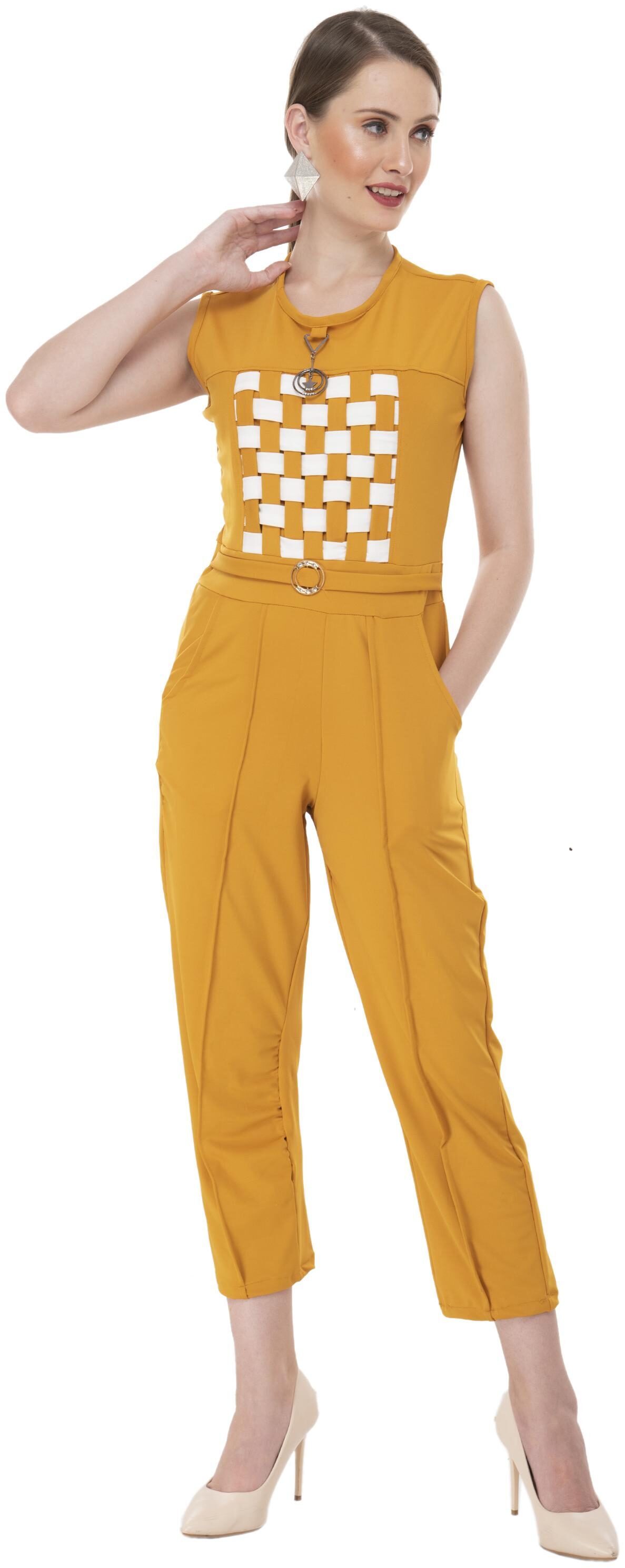 

Milky Way Solid Jumpsuit - Yellow