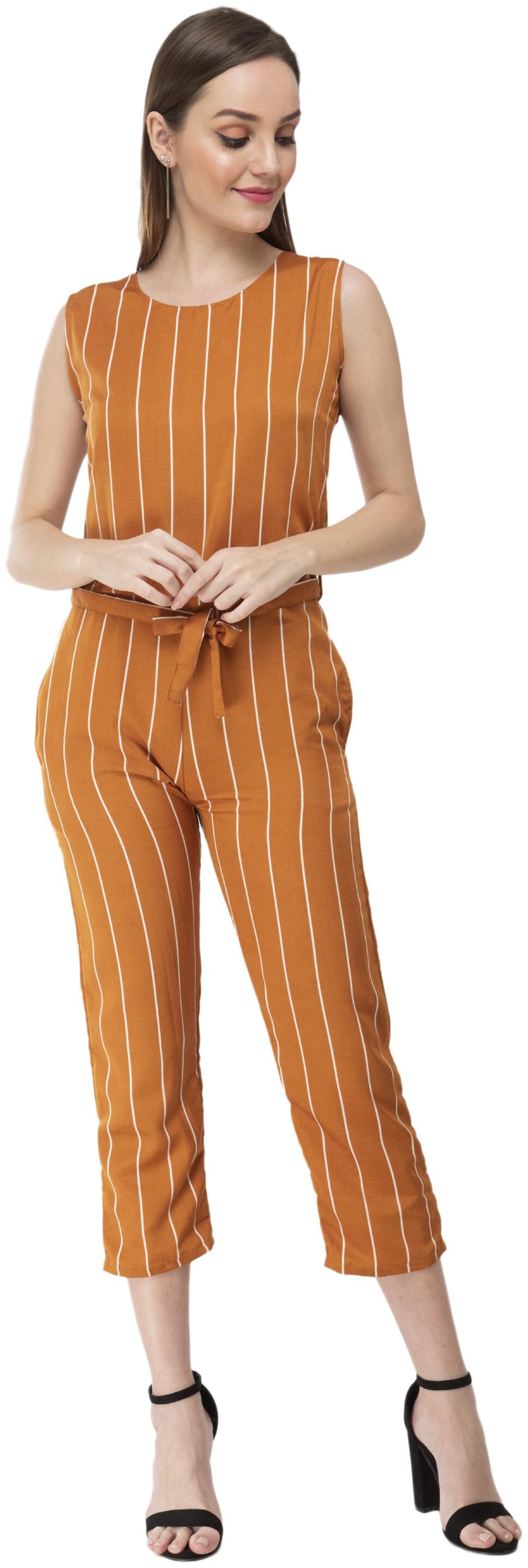 

Milky Way Striped Jumpsuit - Mustard