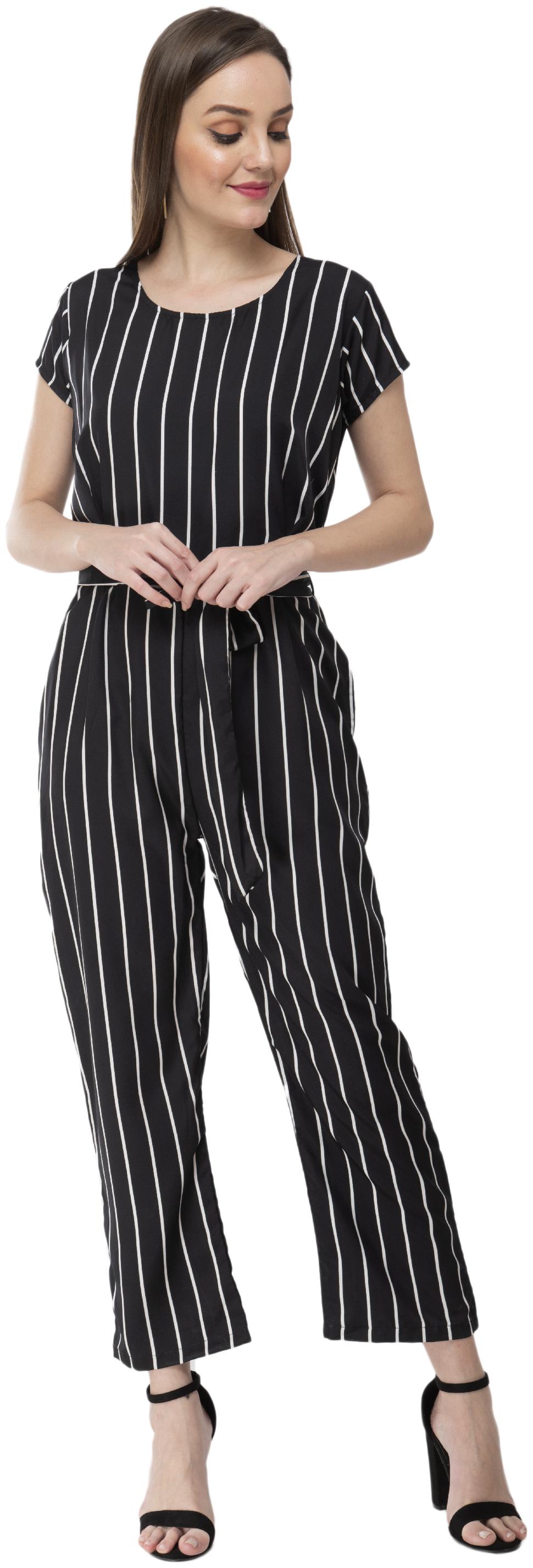 

Milky Way Striped Jumpsuit - Black
