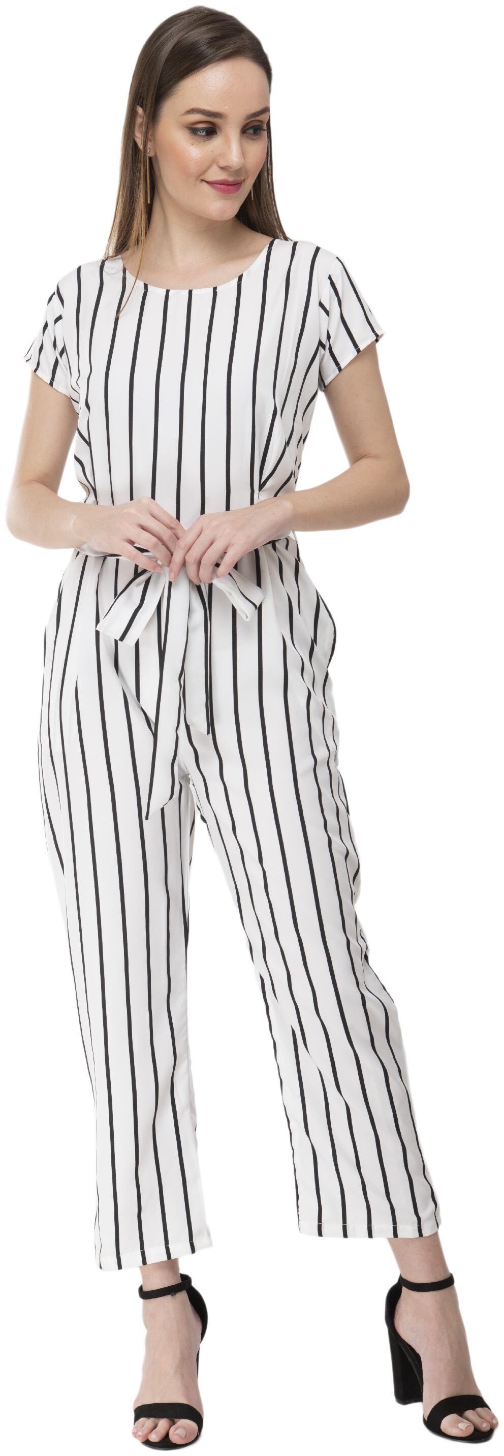 

Milky Way Striped Jumpsuit - White