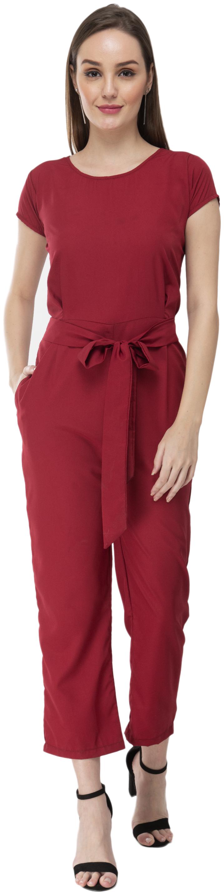 

Milky Way Solid Jumpsuit - Maroon