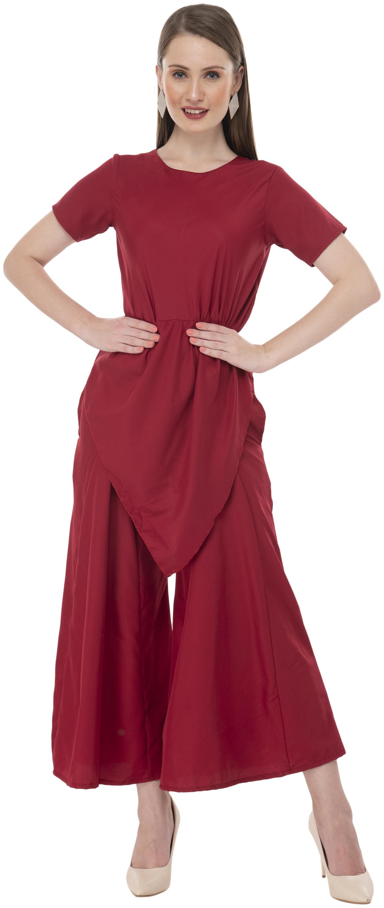 

Milky Way Solid Jumpsuit - Maroon
