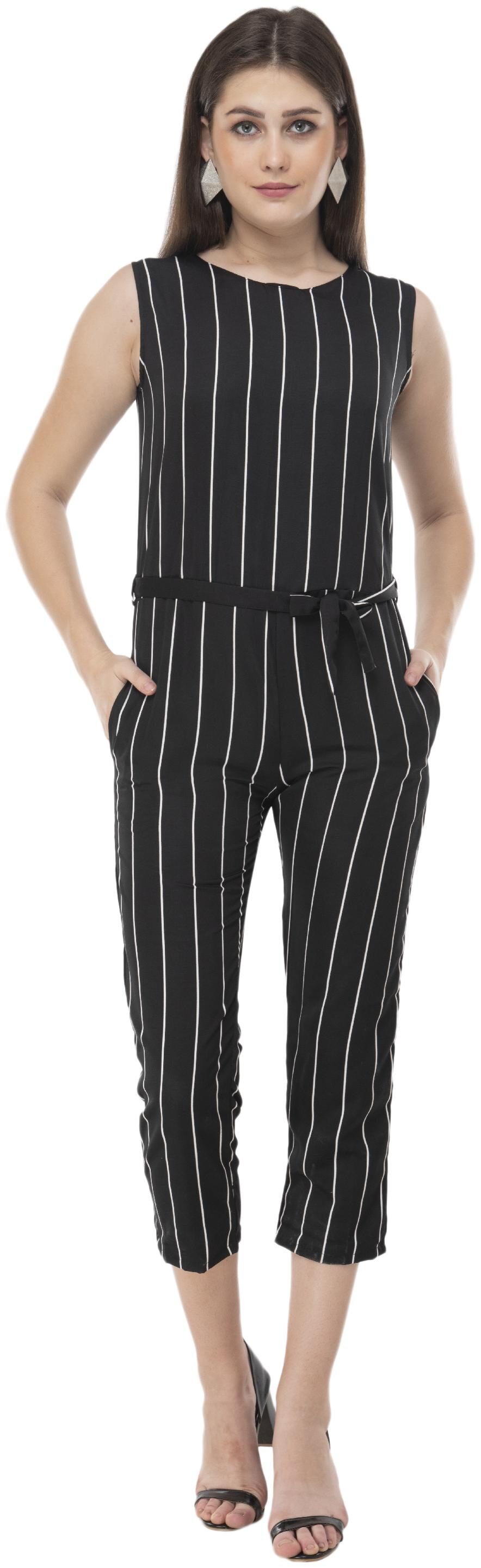 

Milky Way Striped Jumpsuit - Black