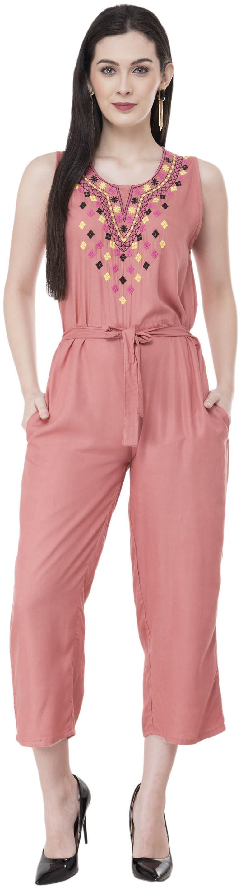 

Milky Way Embroidered Jumpsuit - Pink