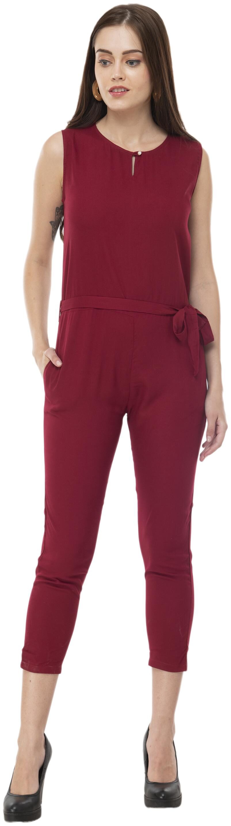 

Milky Way Solid Jumpsuit - Maroon