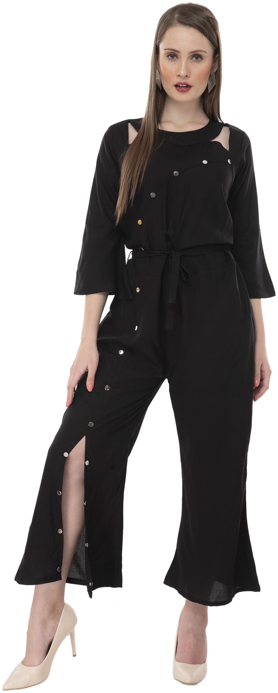 

Milky Way Solid Jumpsuit - Black