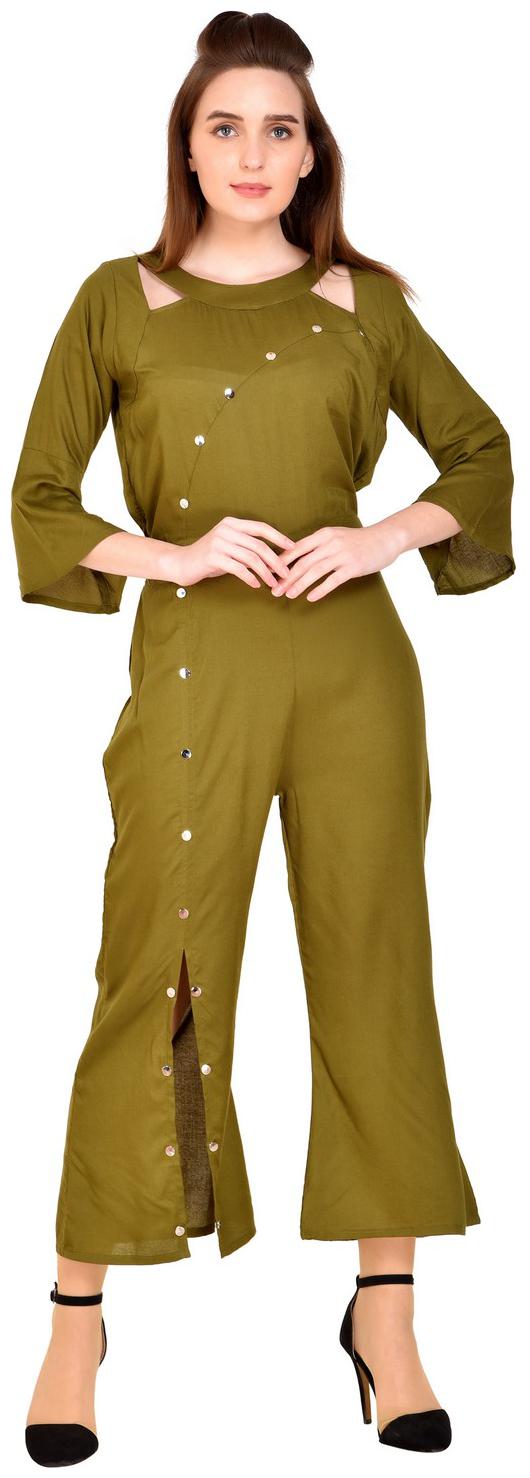 

Milky Way Solid Jumpsuit - Green