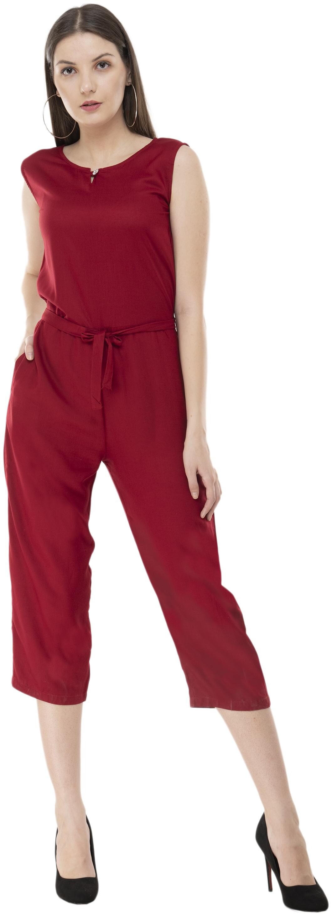 

Milky Way Solid Jumpsuit - Maroon