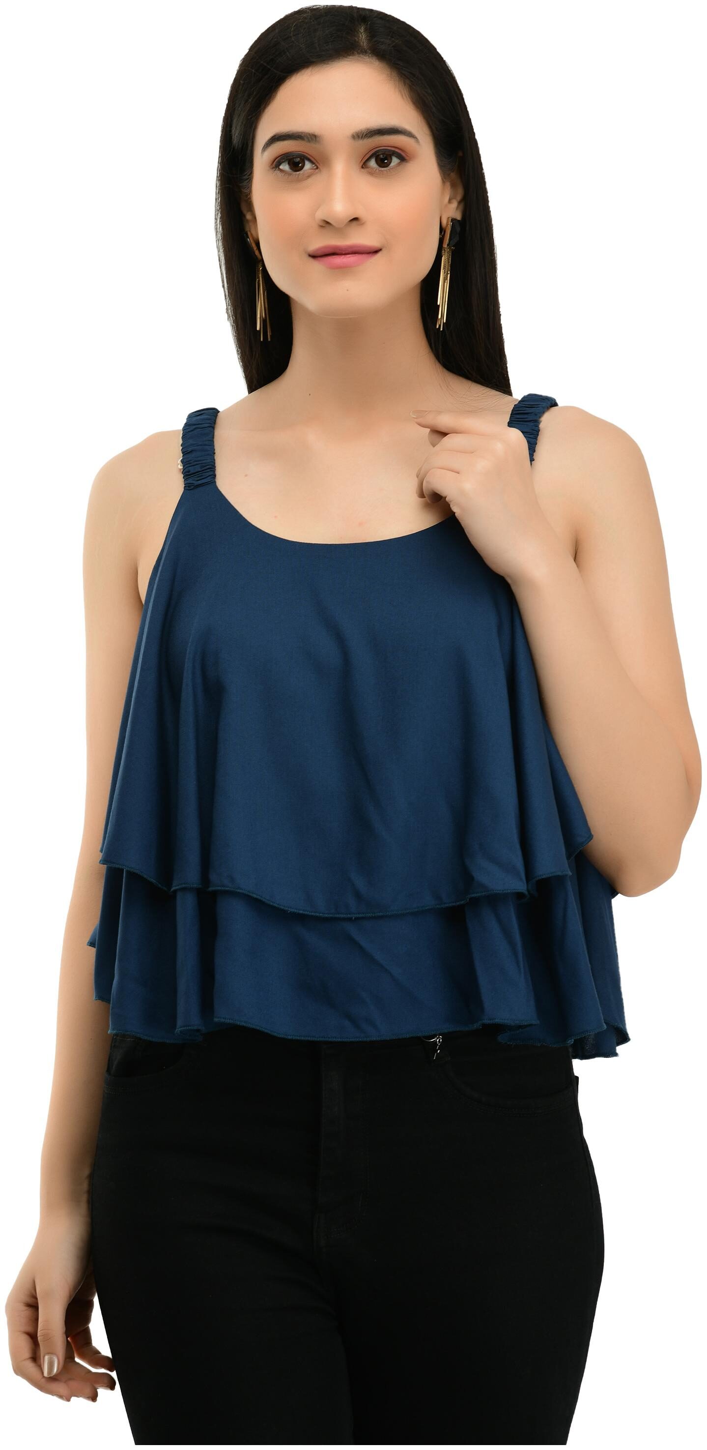 

Milky Way Women Solid Regular top - Blue