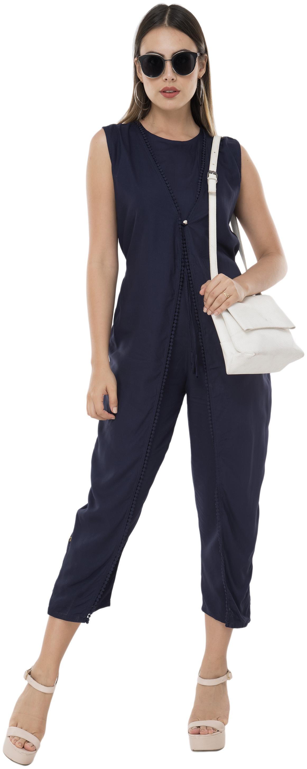 

Milky Way Solid Jumpsuit - Navy