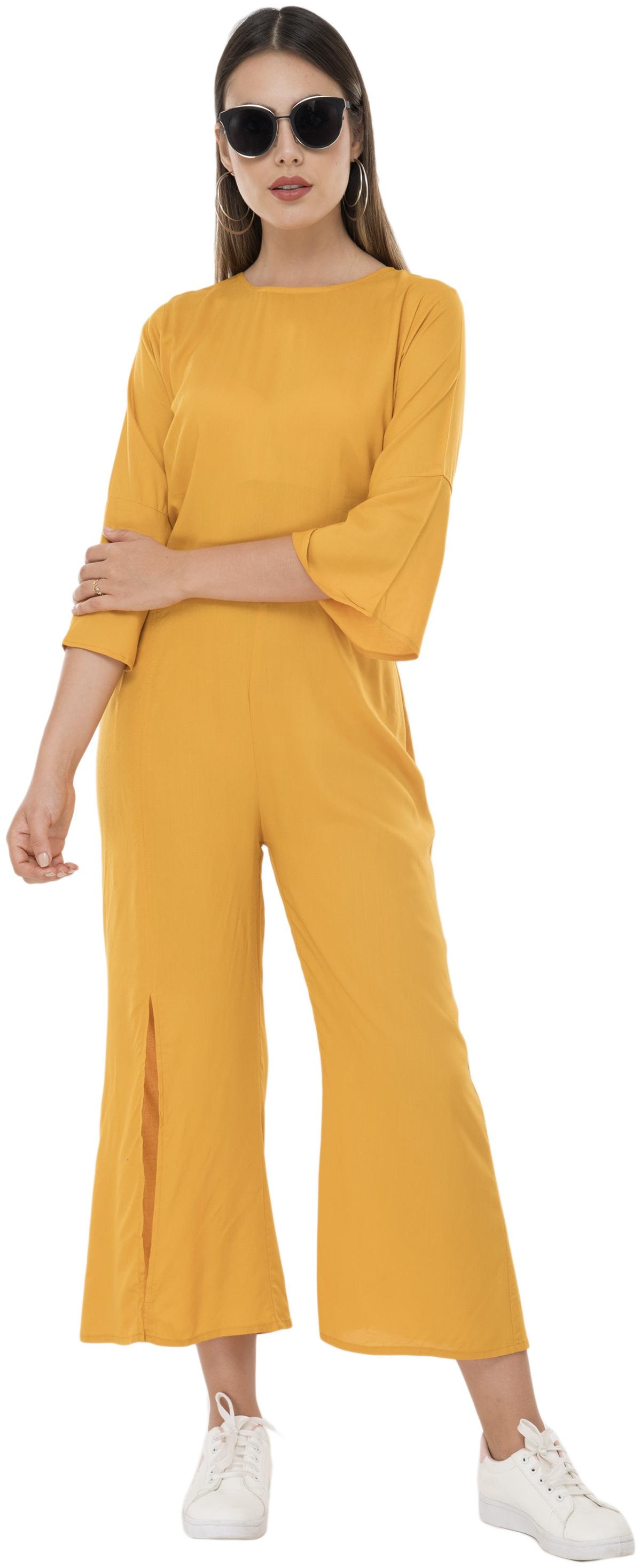 

Milky Way Solid Jumpsuit - Mustard