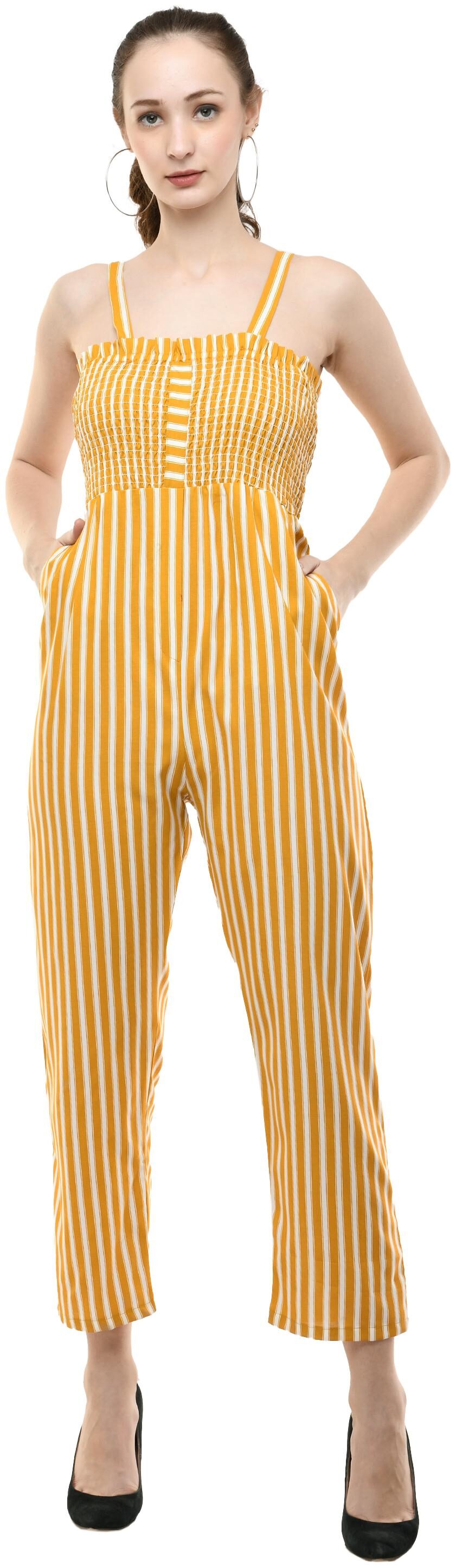 

Milky Way Striped Jumpsuit - Yellow