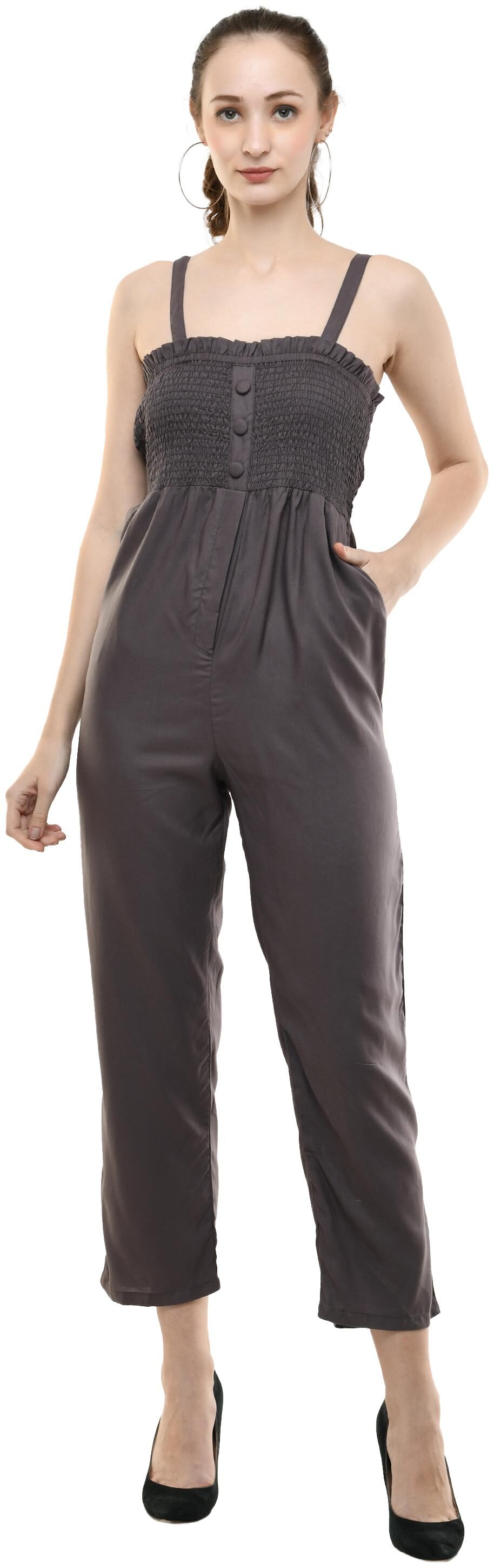 

Milky Way Solid Jumpsuit - Grey